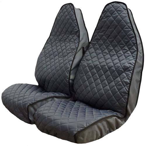Semi Tailored Grey Quilted Van Seat Covers - Front Pair Example