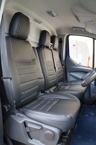Ford Transit Custom Tailored Faux Leather Van Seat Covers - Full Set Black