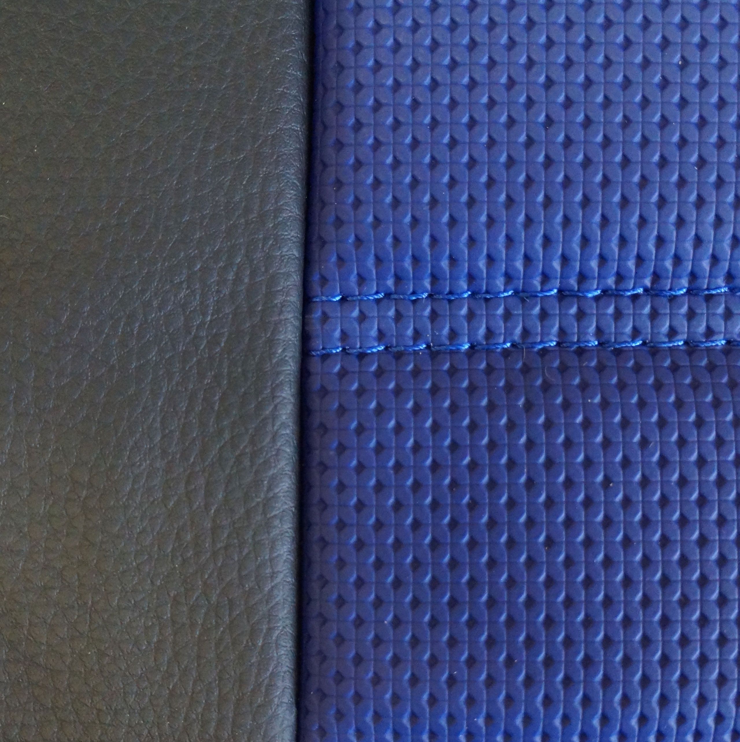 Black and Blue with Blue Stitching Example