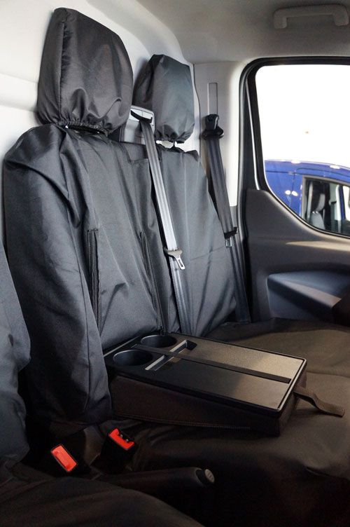 Tailor-made Van Seat Covers - Drink holder access via zips