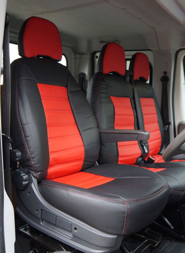 TO FIT A VAUXHALL VIVARO VAN SEAT COVERS 2016 RED FULL LEATHERETTE